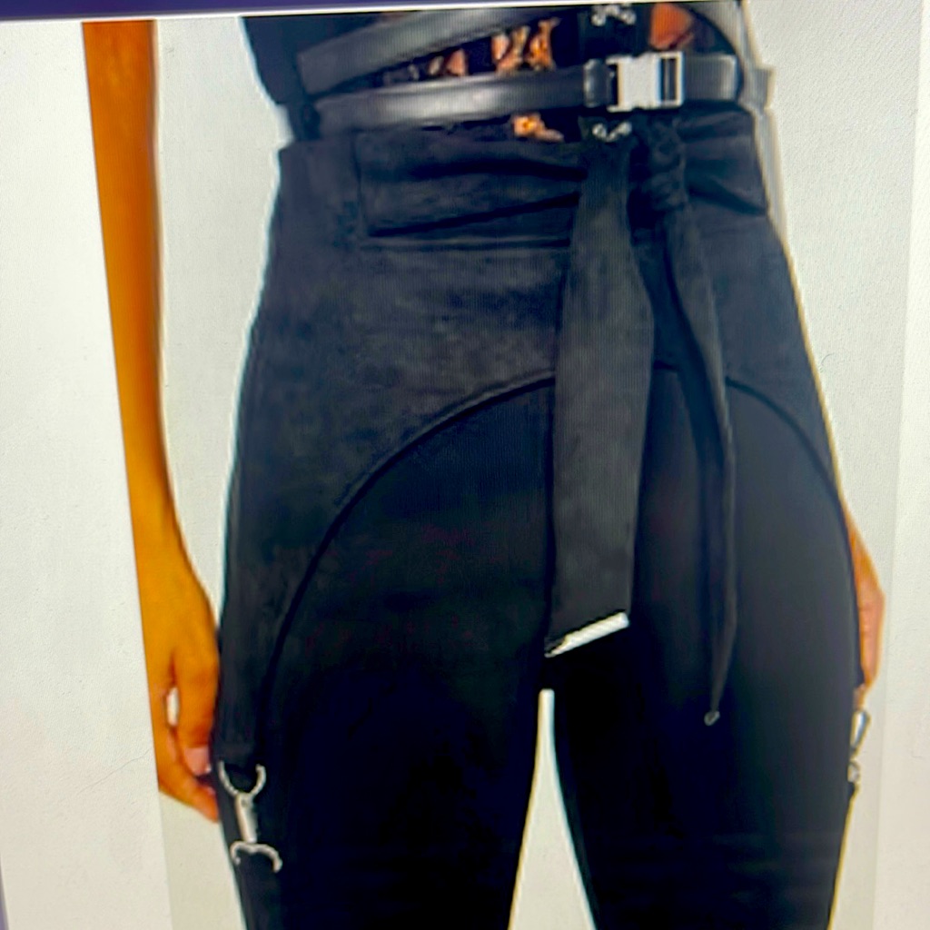 Black Suede Leggings